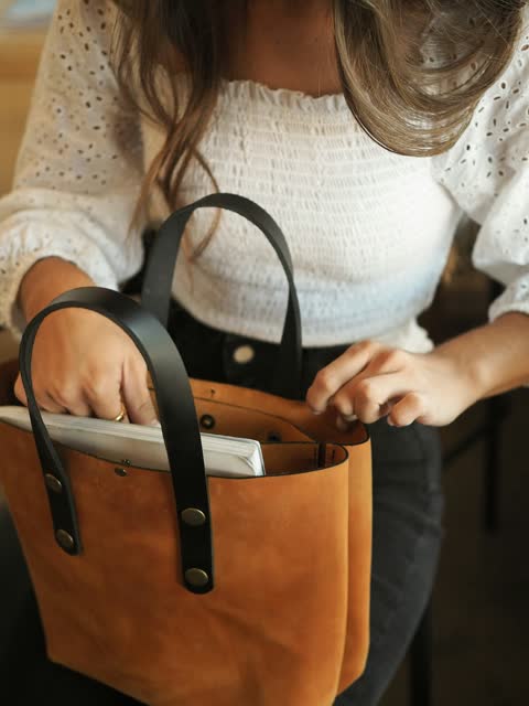 Sac cuir camel