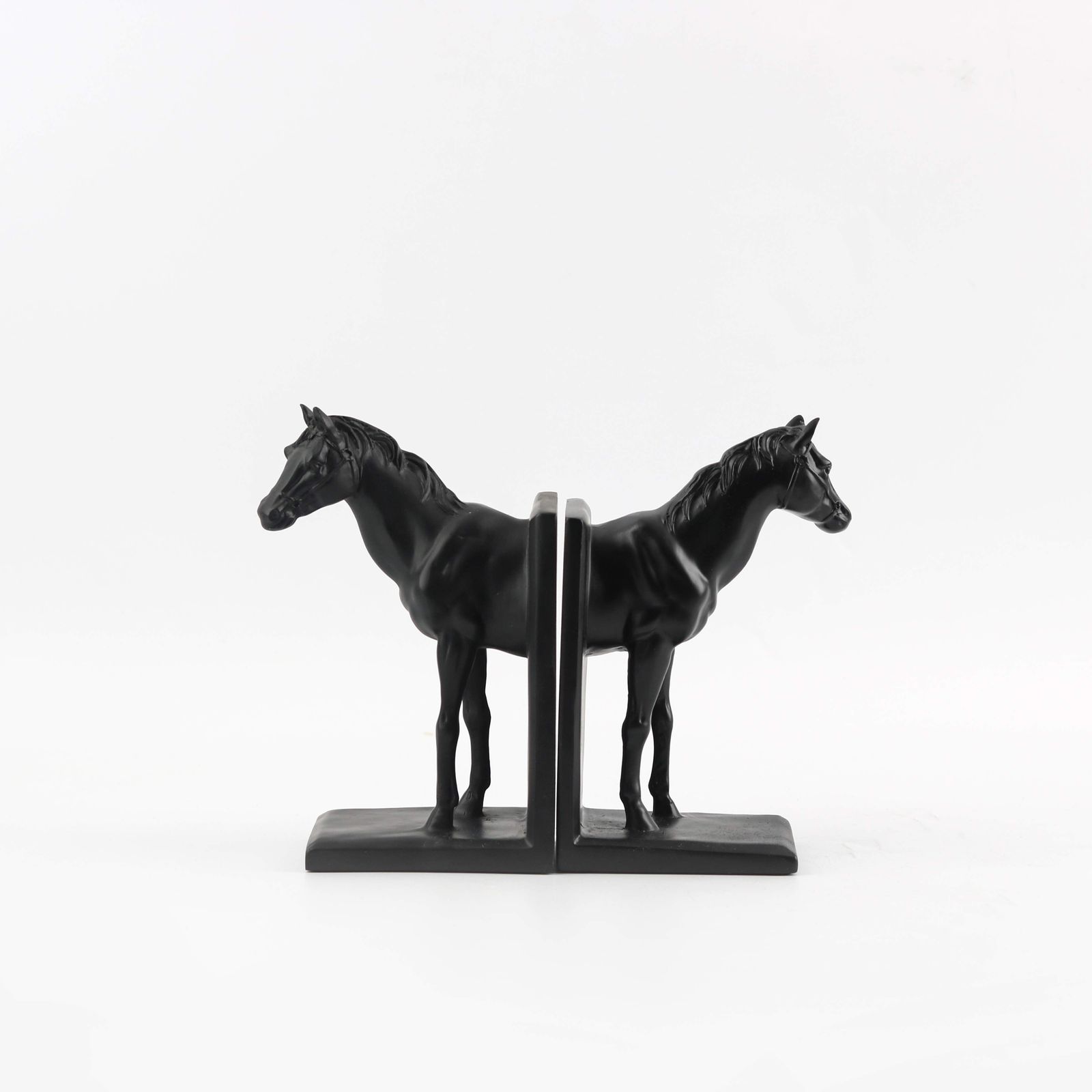 Serre-livres décoratifs en résine de haute qualité, tête de cheval, noir